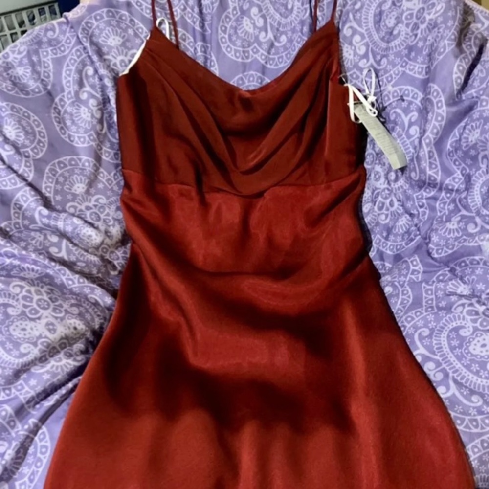 NEW Vintage with Tags 90's Cache Dark Red Drape Front Dress, 9/10